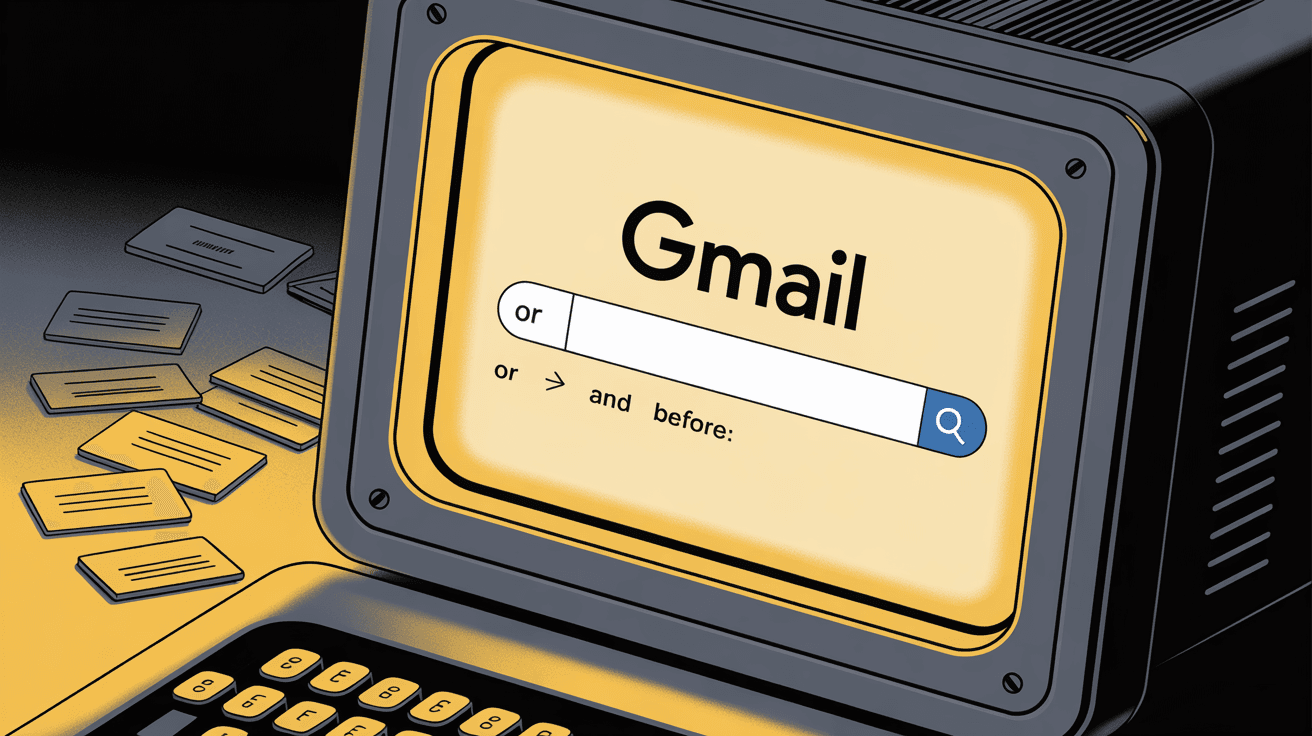 Gmail search bar with search operators for finding old emails